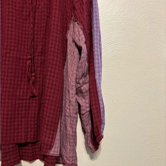 Red Tie Front Relaxed Blouse - Picture 7 of 8